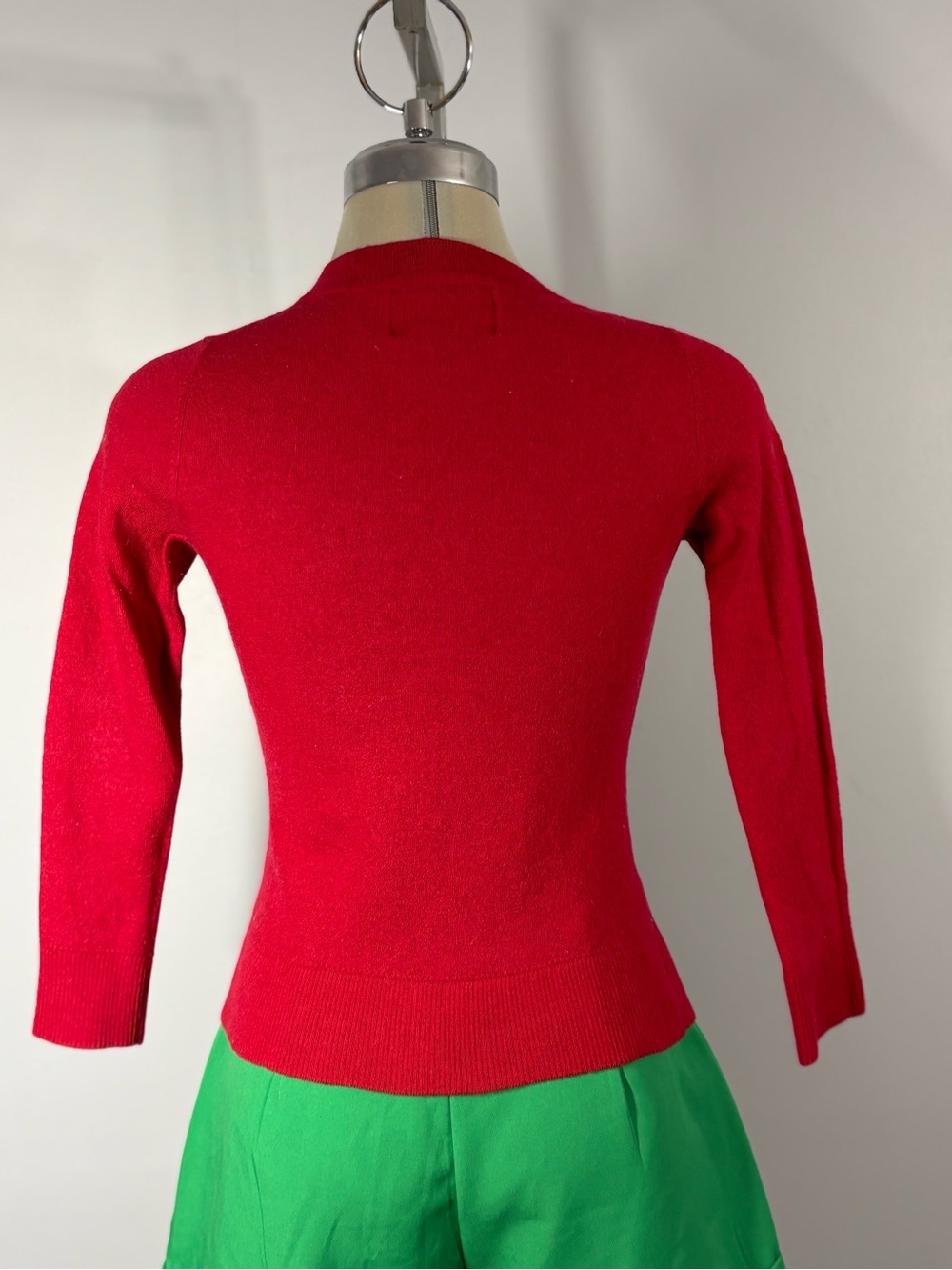 Banana Republic Red Button-Front Ruffle-Edge Cardigan - Picture 2 of 13